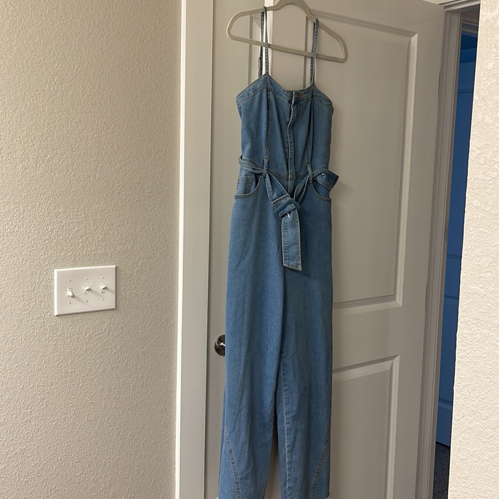 Molly Green Denim Jumpsuit